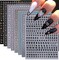 8 Sheets Letter Nail Stickers Gold Silver English (Gold Silver Black White Blue Pink)